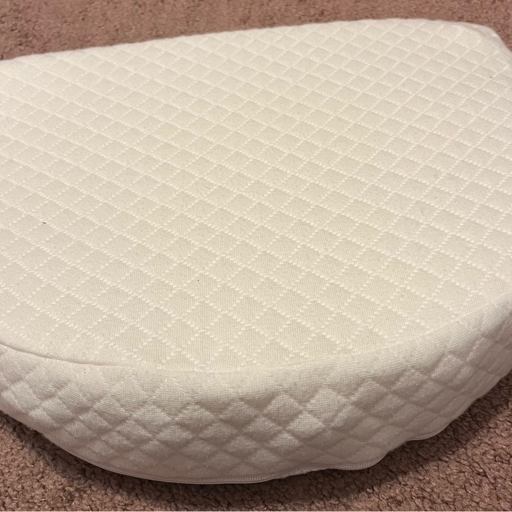 baby bassinet sitting baby up luxury cream quilted cushion